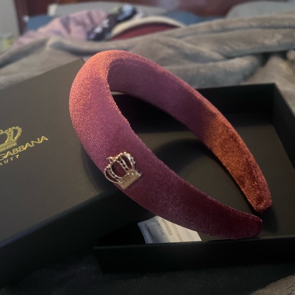 Dolce & Gabbana Deep Mauve Velvet Headband - Picture 2 of 3